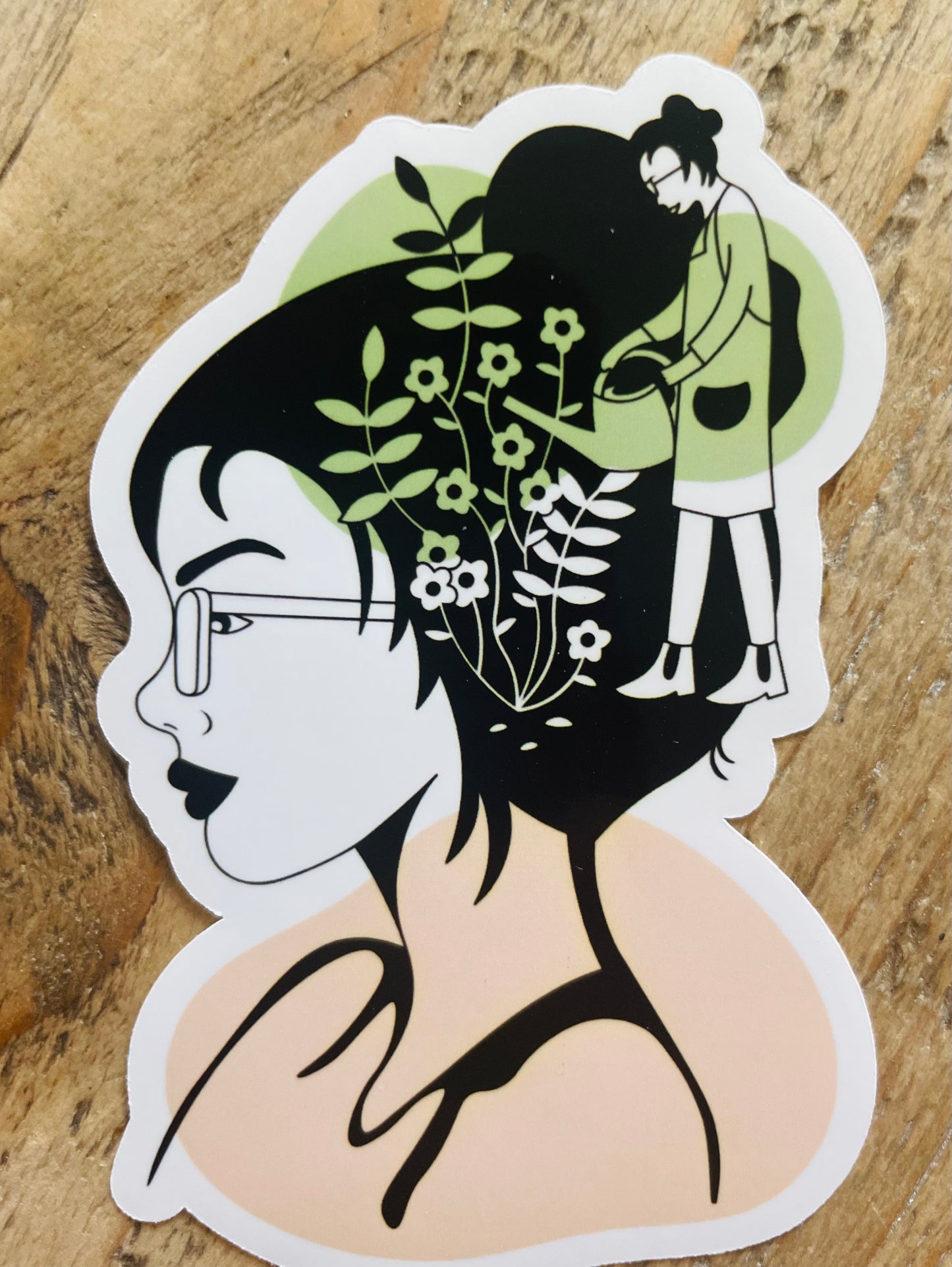 Nurture Your Growth Sticker – Asian Silhouette Design