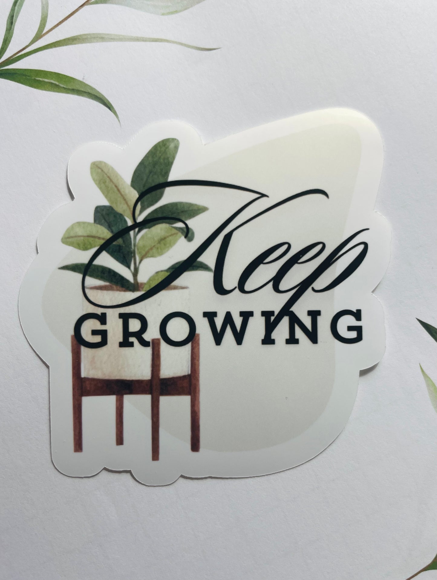 Keep Growing Sticker – Boho Houseplant Design