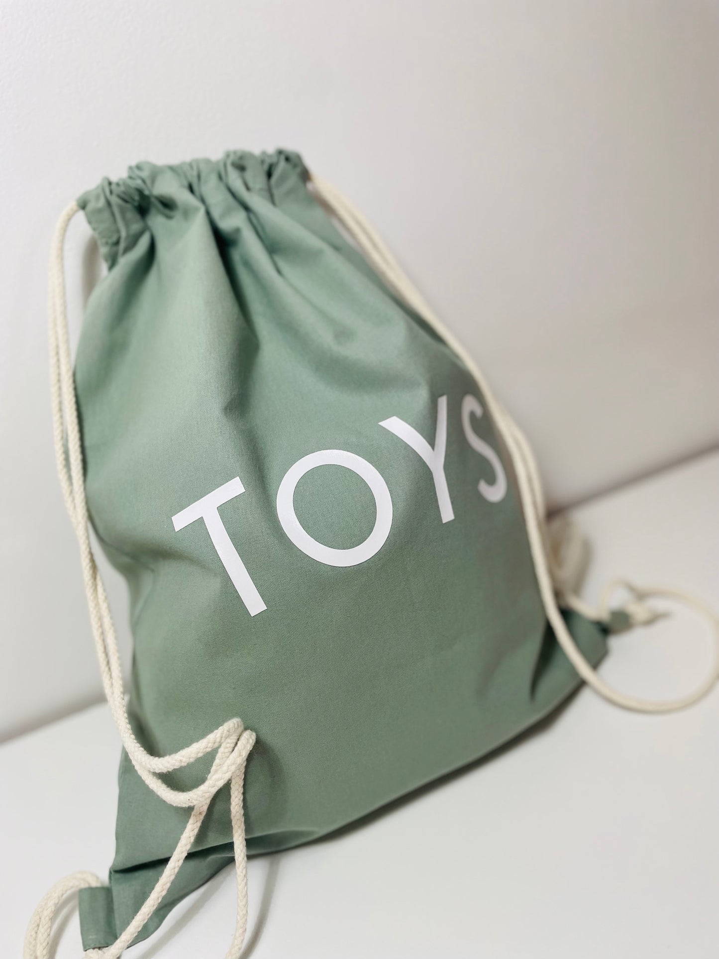 My Toys Bag | Dusky Green Drawstring Toy Bag