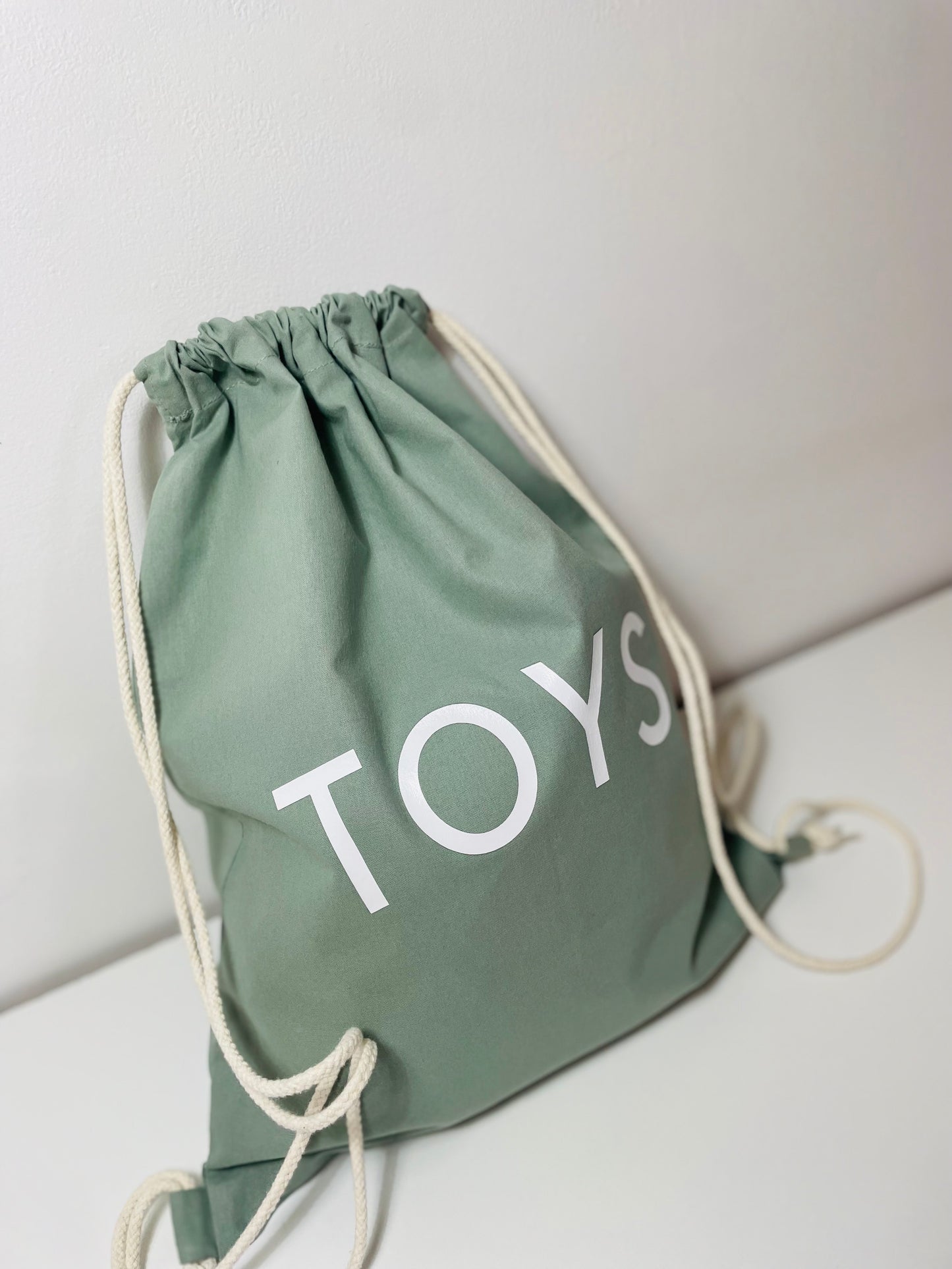 My Toys Bag | Dusky Green Drawstring Toy Bag
