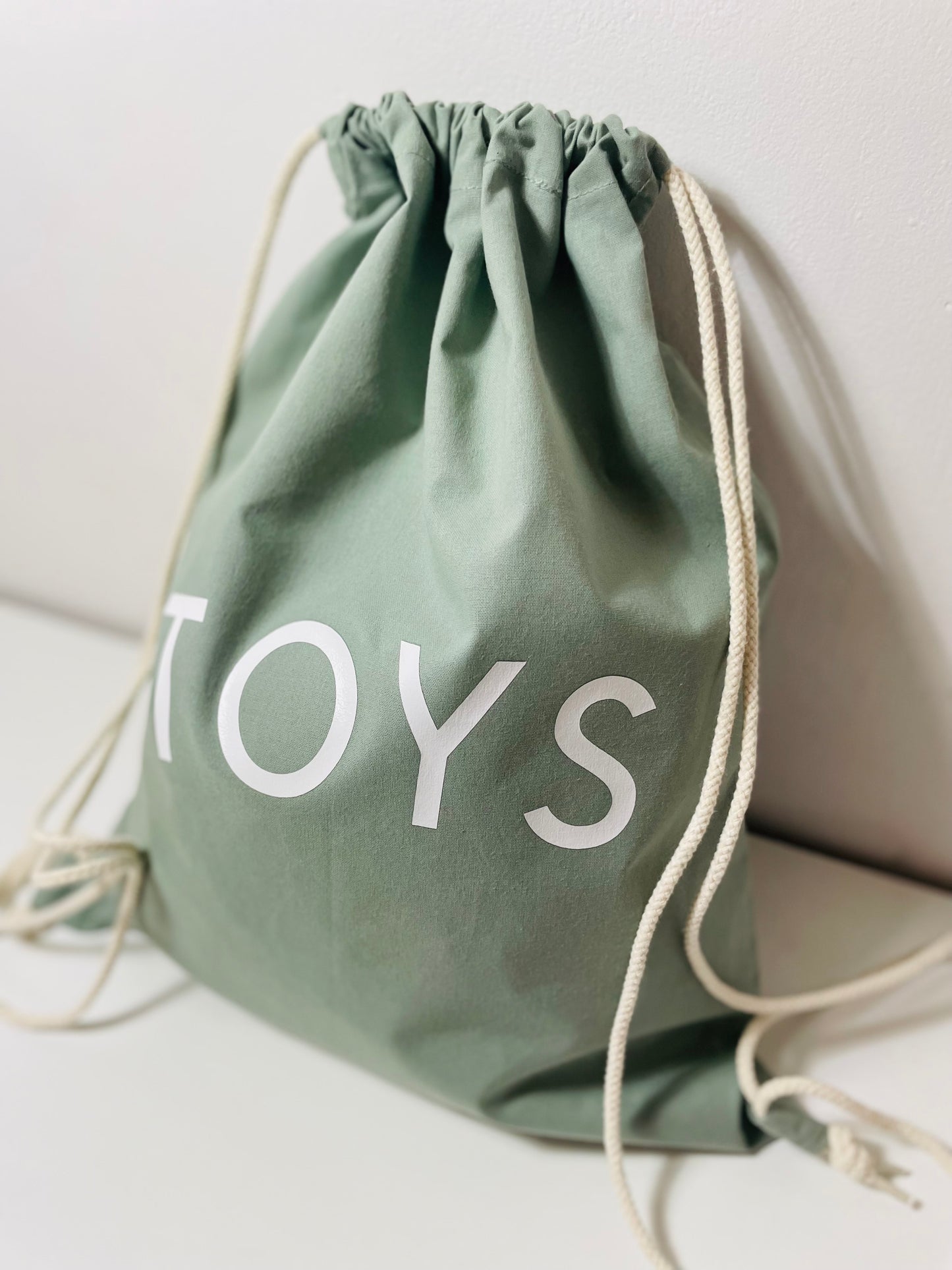 My Toys Bag | Dusky Green Drawstring Toy Bag
