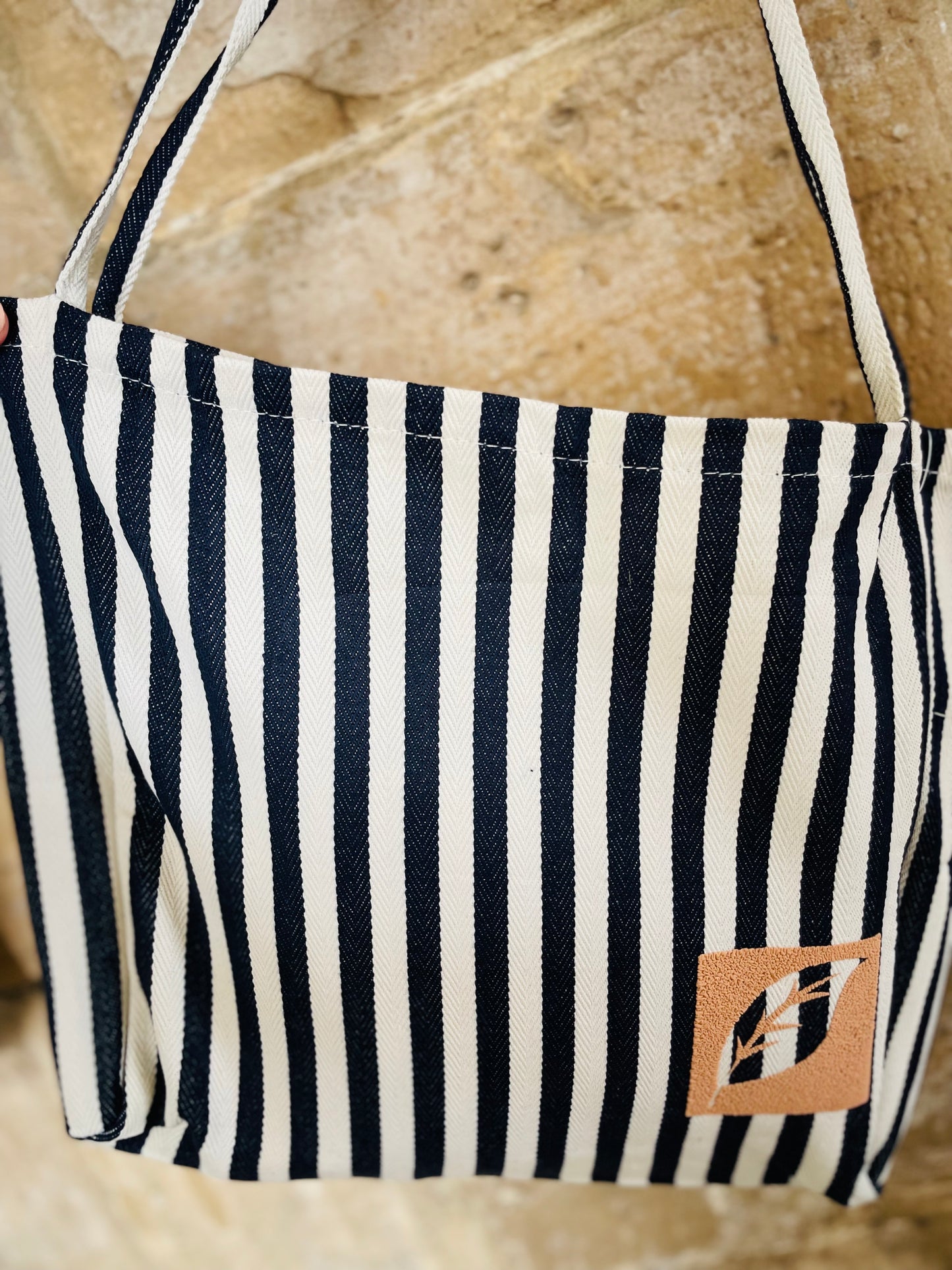 The Calm Carry Tote (Navy & White)
