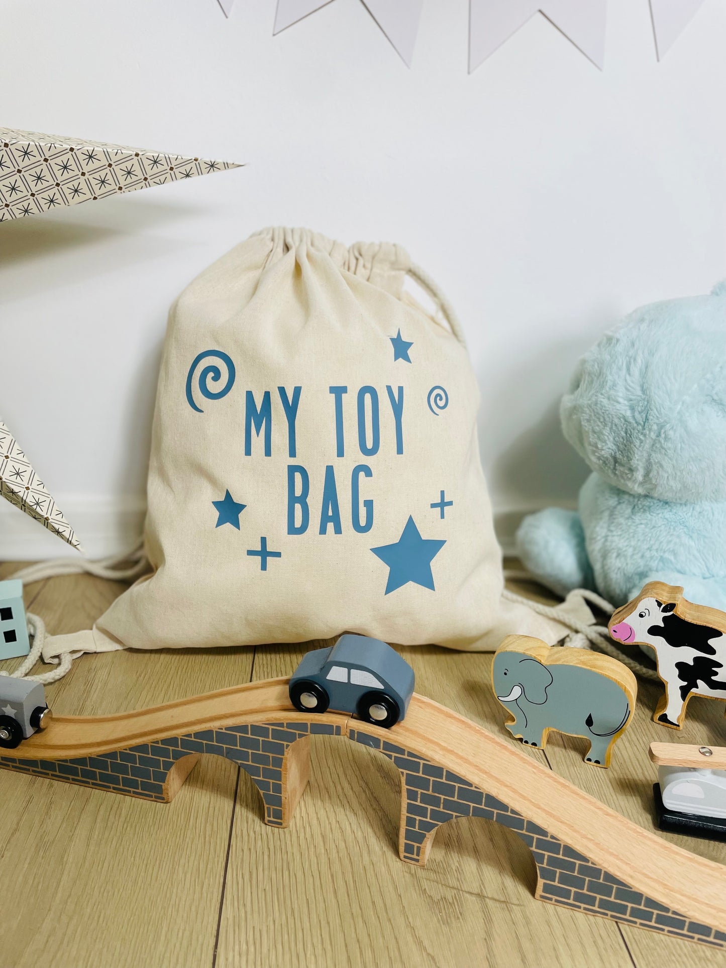 My Toy Bag - Blue Drawstring Toy Bag