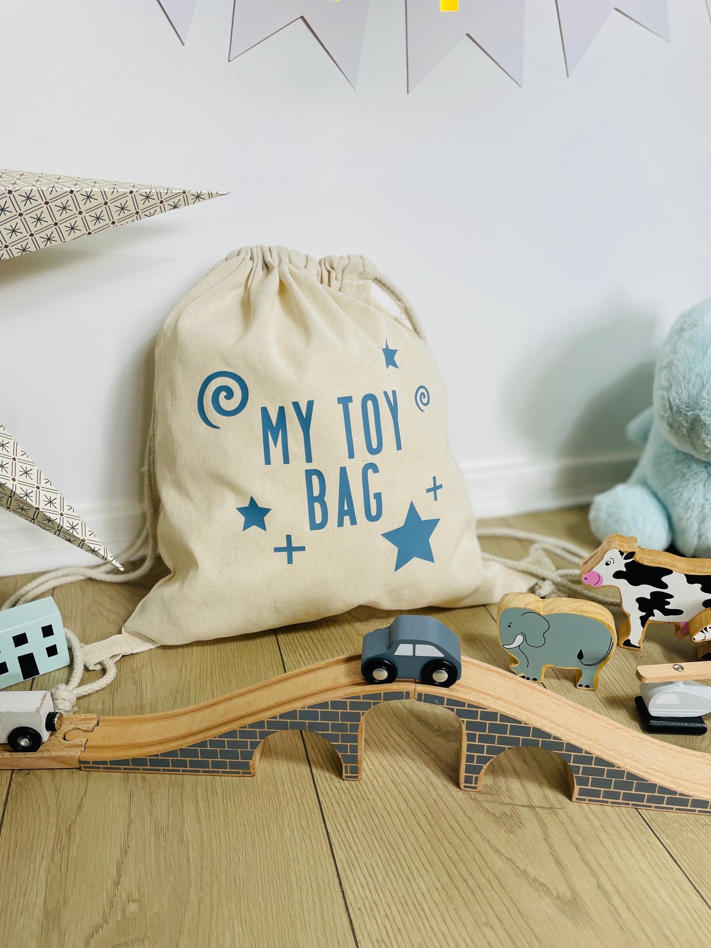 My Toy Bag - Blue Drawstring Toy Bag