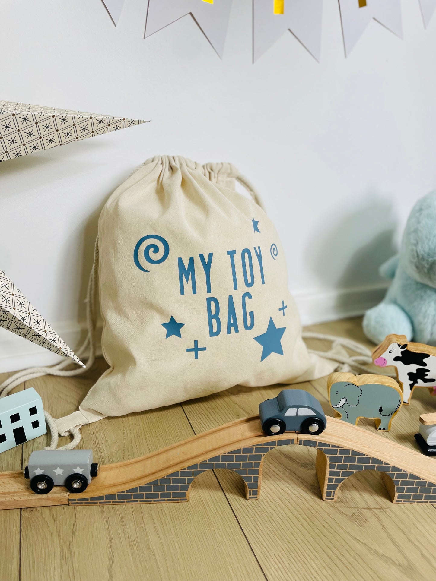 My Toy Bag - Blue Drawstring Toy Bag