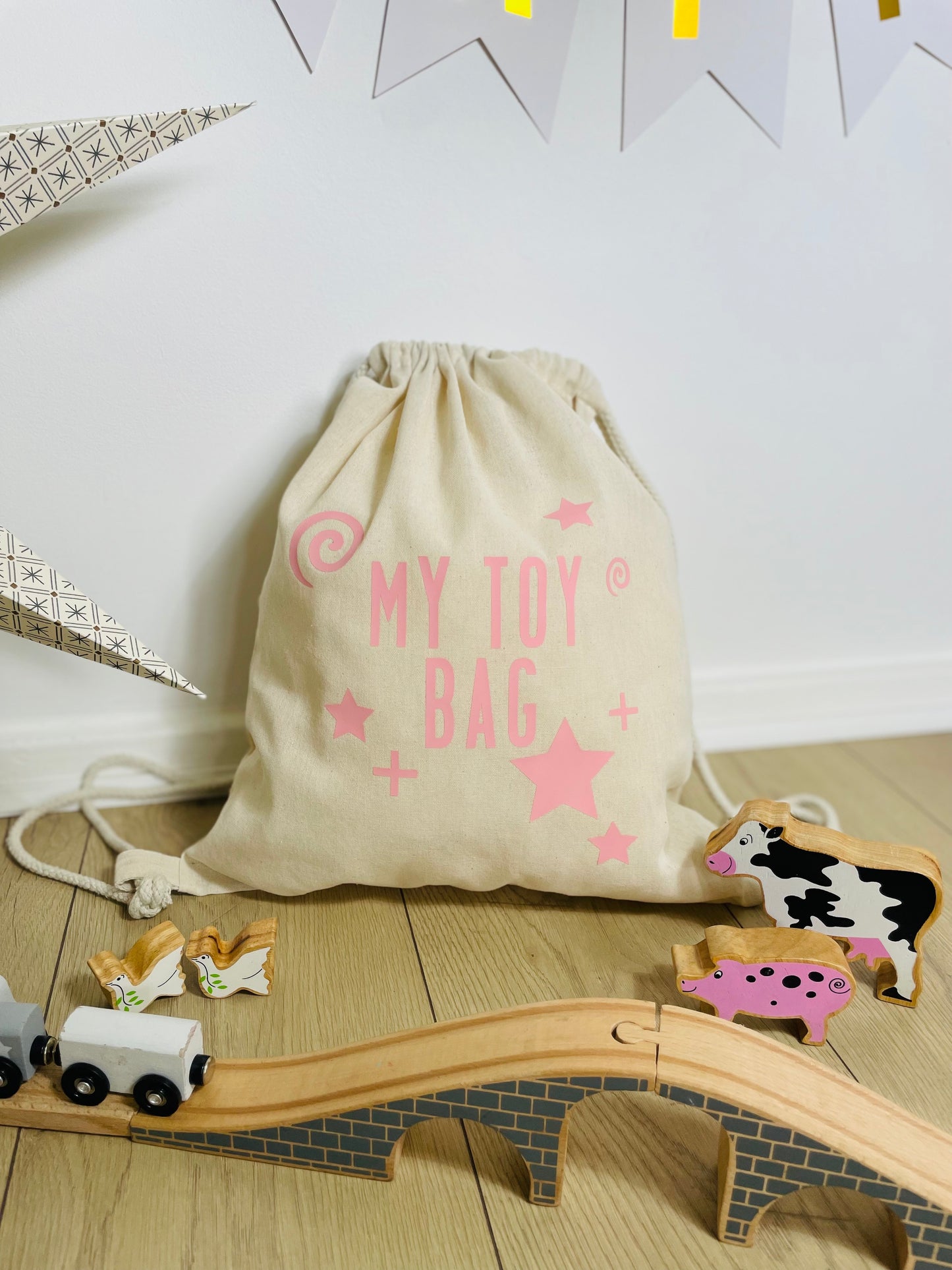 My Toy Bag - Pink Drawstring Toy Bag