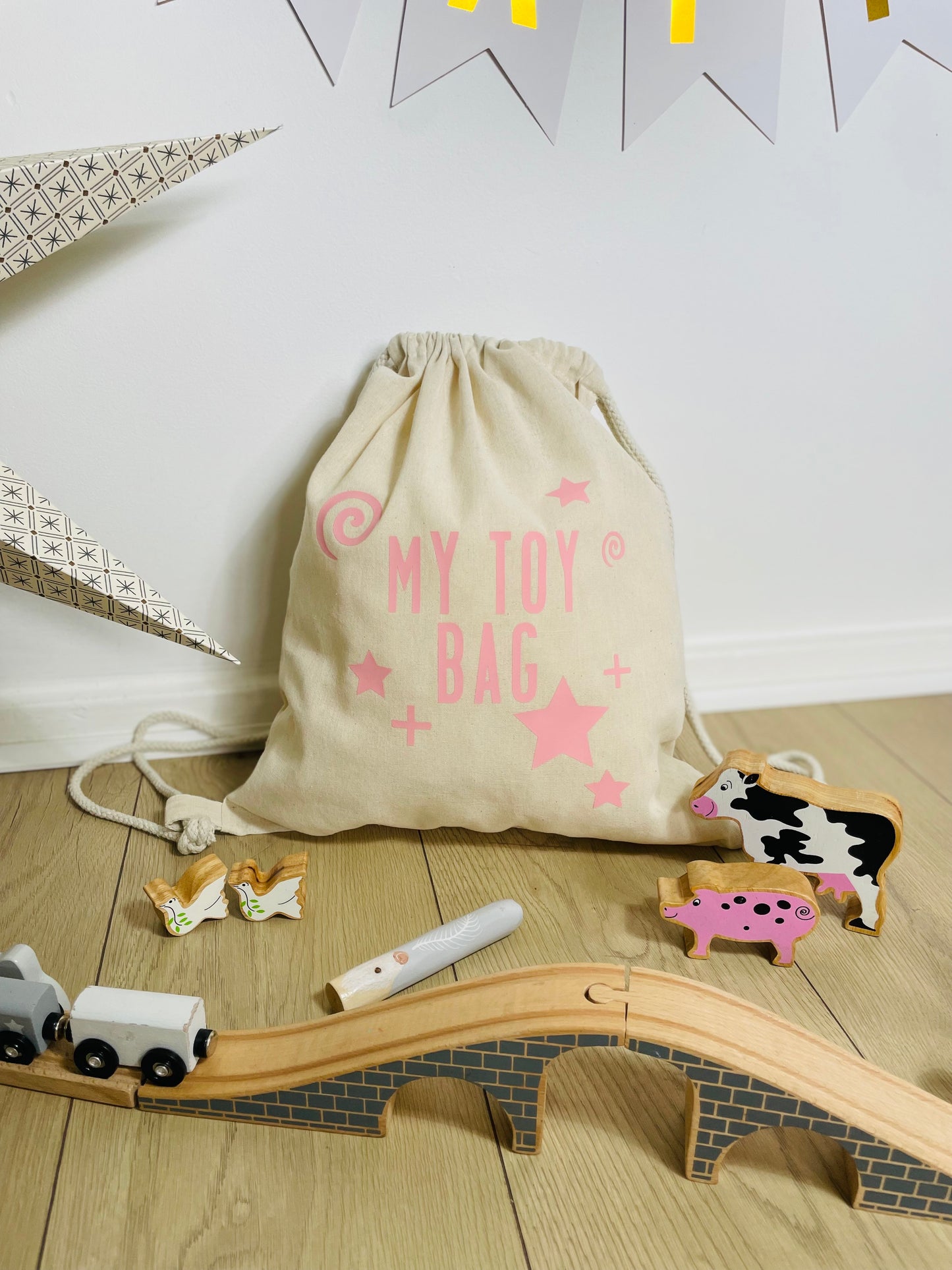 My Toy Bag - Pink Drawstring Toy Bag