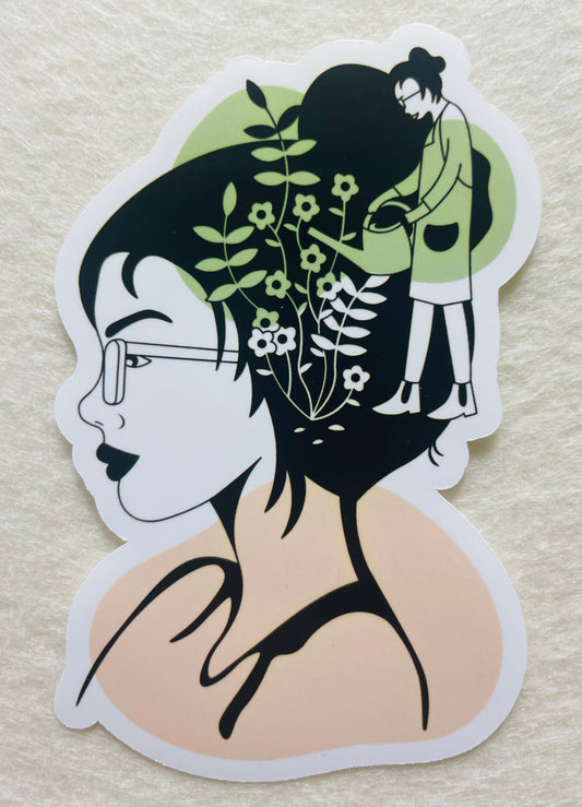 Nurture Your Growth Sticker – Asian Silhouette Design
