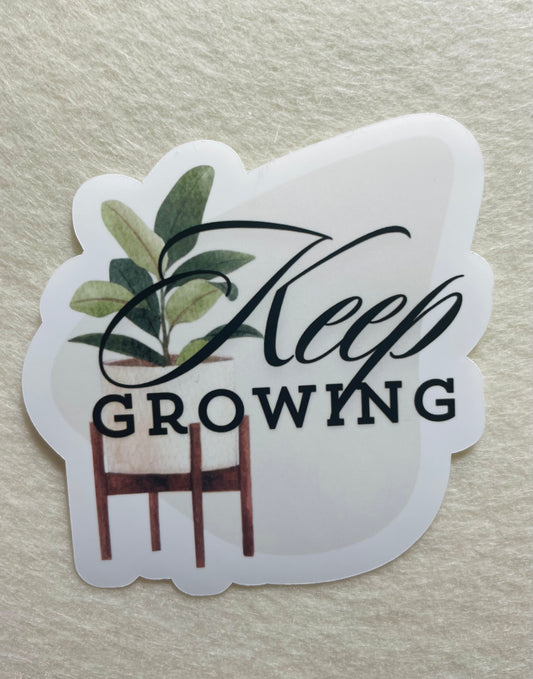 Keep Growing Sticker – Boho Houseplant Design