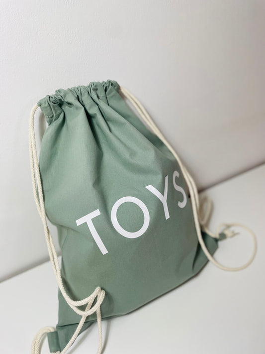 My Toys Bag | Dusky Green Drawstring Toy Bag