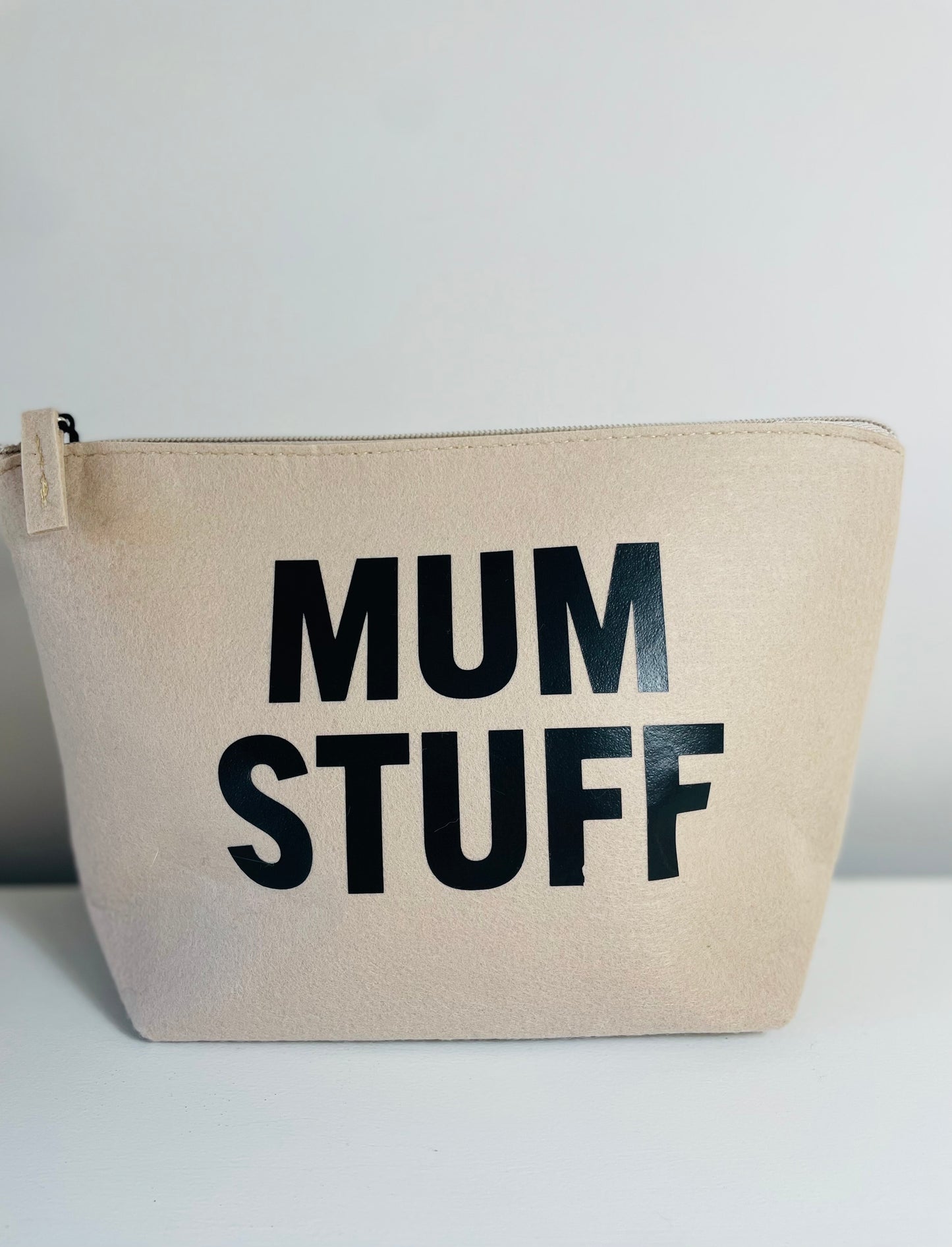 Mum Stuff Large Felt Cosmetics Bag