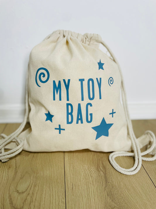 My Toy Bag - Blue Drawstring Toy Bag