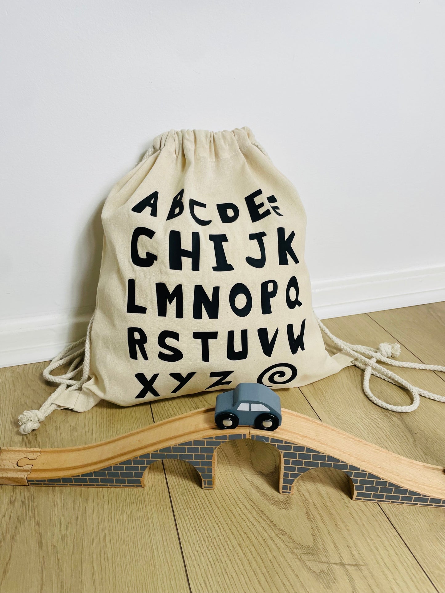 Alphabet Drawstring Toy Bag