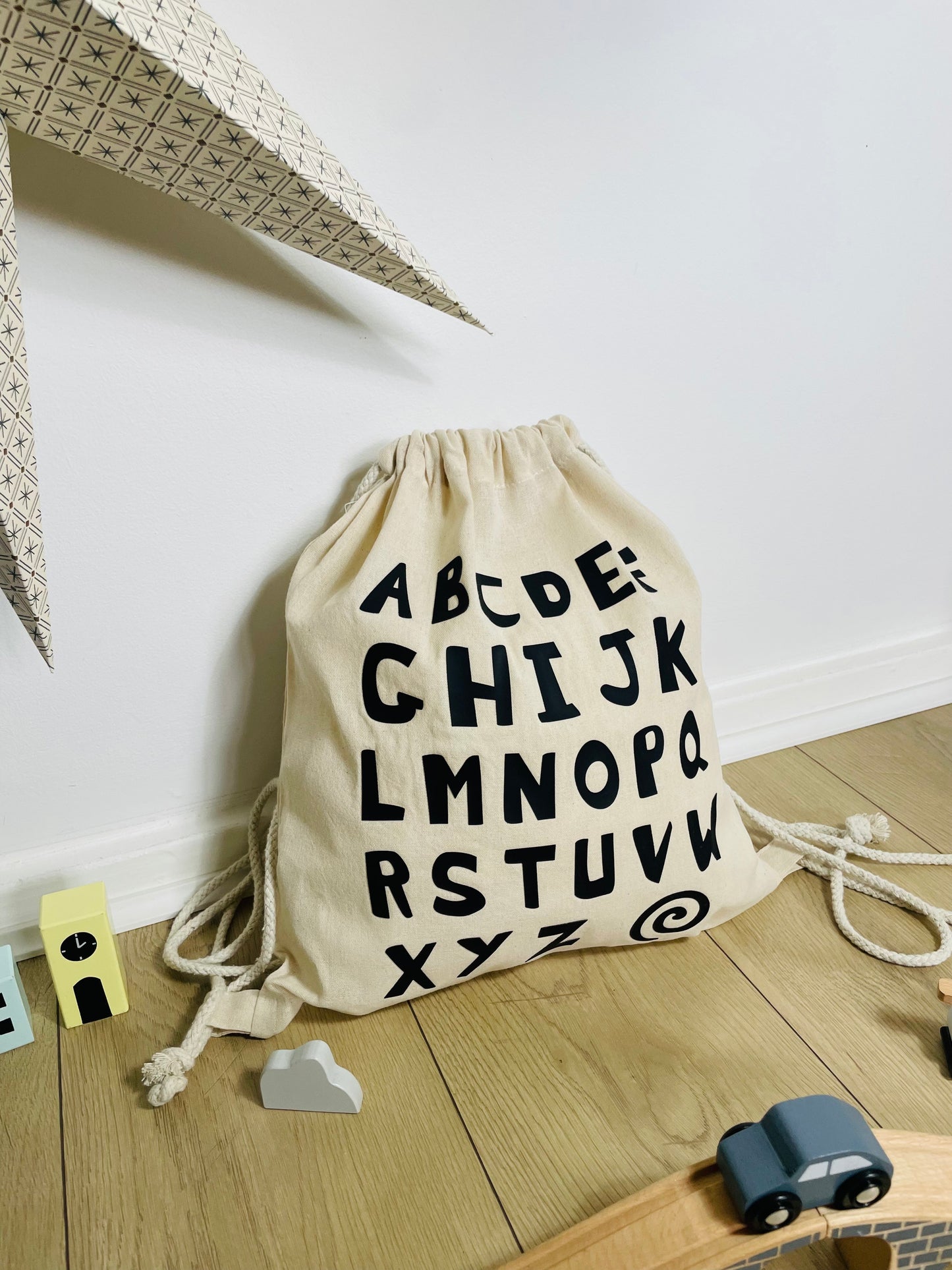 Alphabet Drawstring Toy Bag