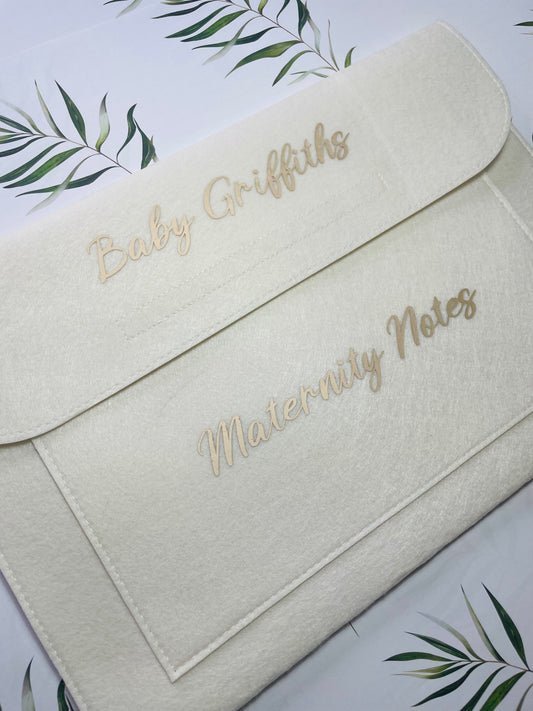 Personalised Maternity Notes Wallet – A4 Felt Design